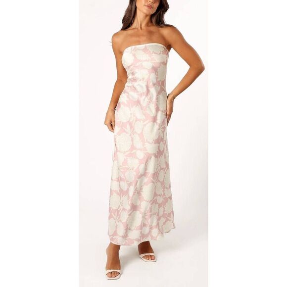 Petal & Pup Strapless Maxi Dress Size Large Floral Pink NEW - Picture 1 of 11